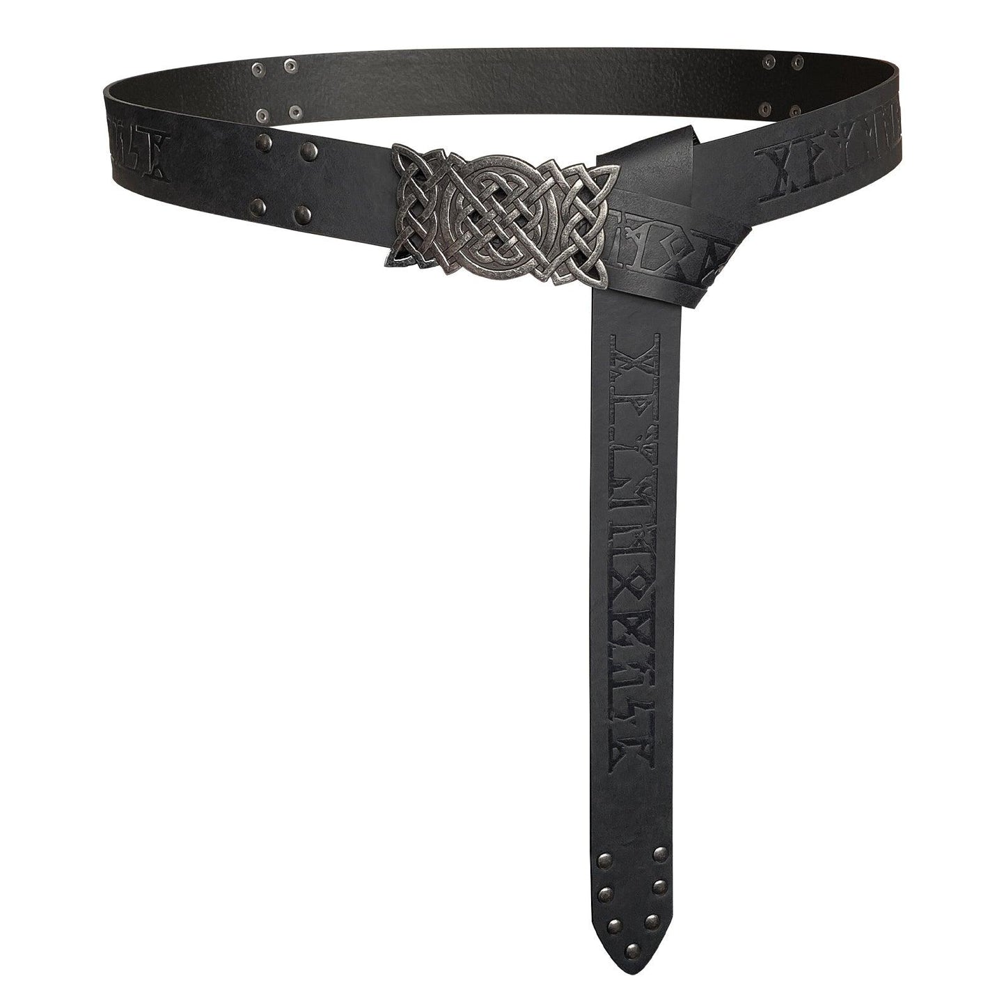 HiiFeuer Viking Embossed Buckle Belt, Nordic Faux Leather Knight Belt, Retro Medieval Warrior Belt for LARP Cosplay Halloween