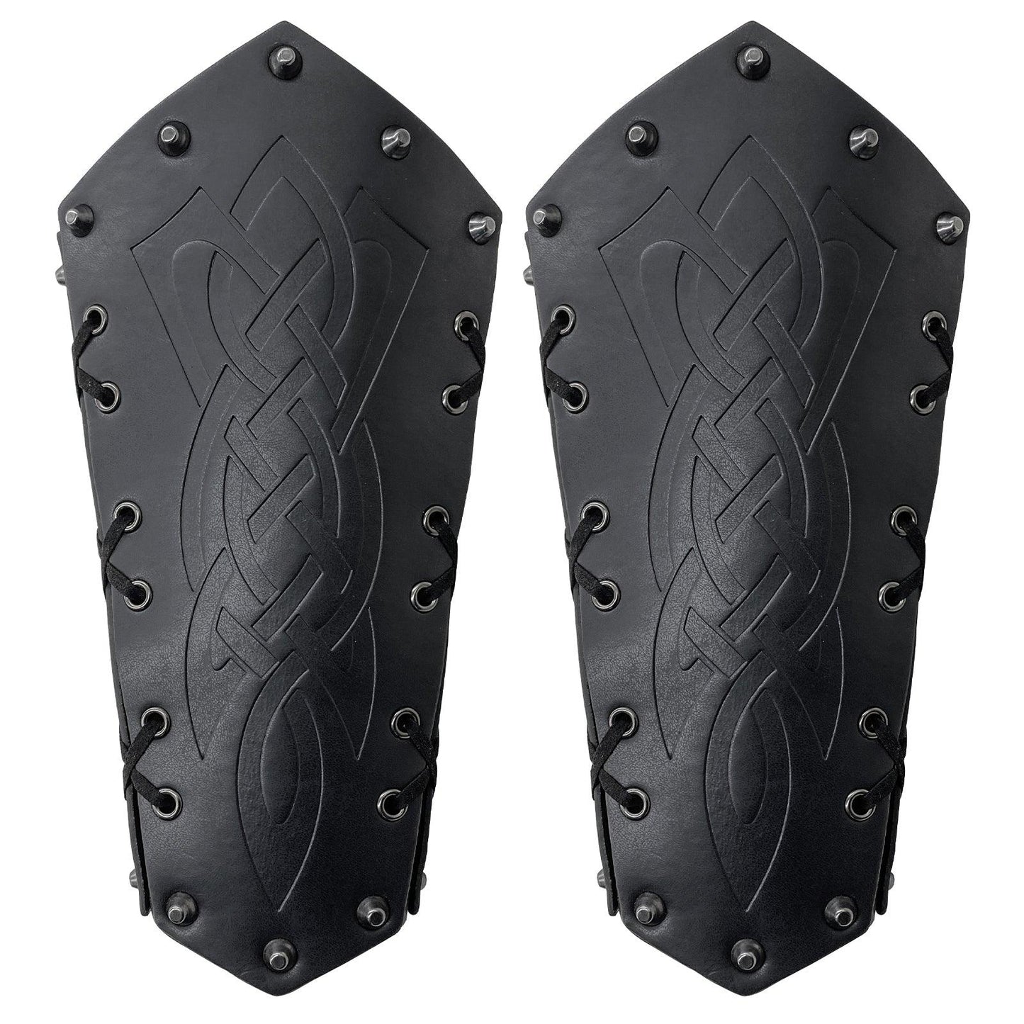 HiiFeuer Medieval Embossed Arm Bracers, Retro Faux Leather Knight Arm Gauntlets, Vintage Renaissance Arm Guards