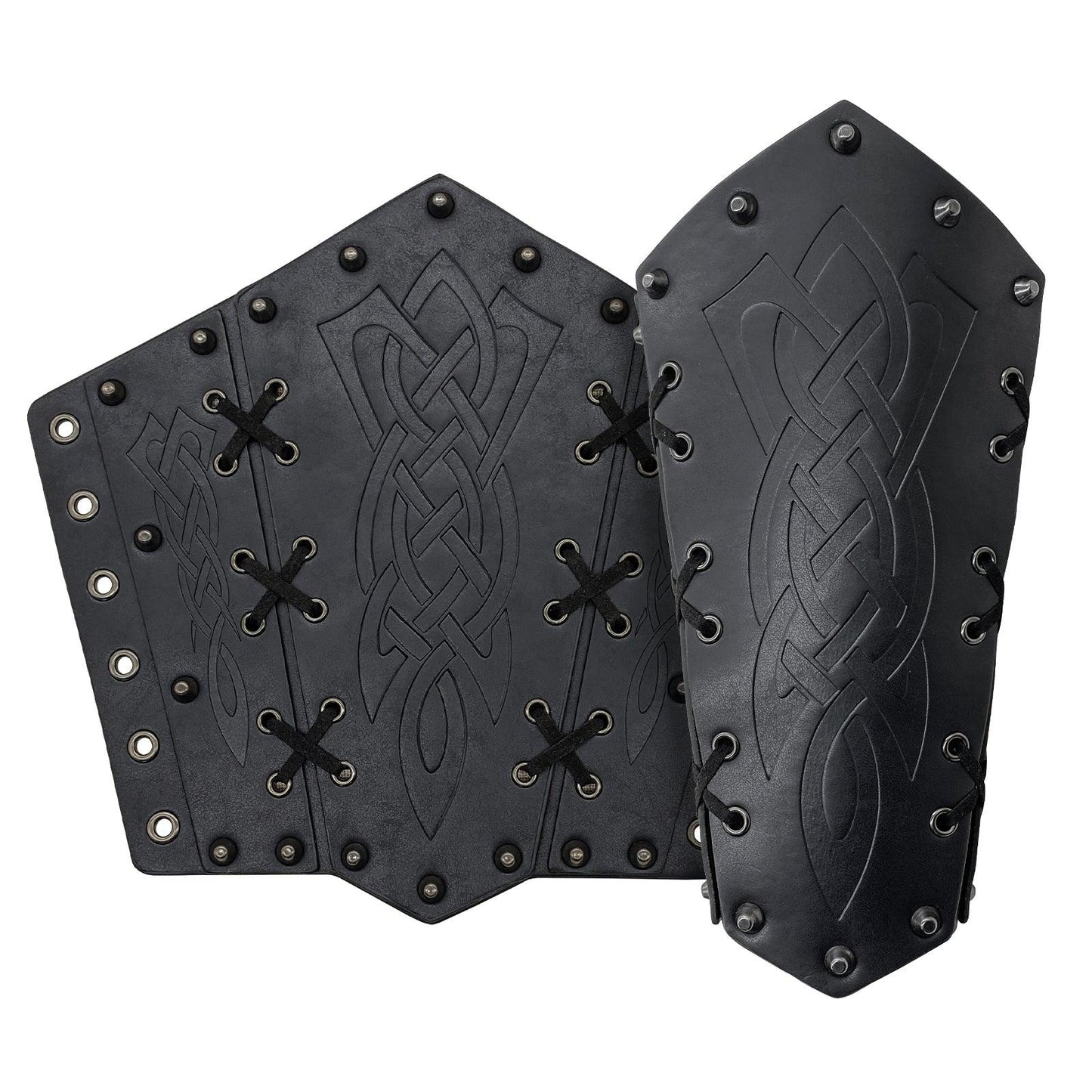 HiiFeuer Medieval Embossed Arm Bracers, Retro Faux Leather Knight Arm Gauntlets, Vintage Renaissance Arm Guards