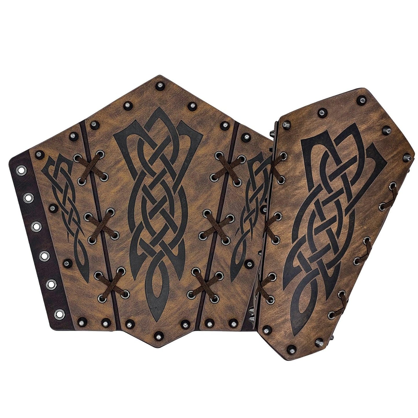 HiiFeuer Medieval Embossed Arm Bracers, Retro Faux Leather Knight Arm Gauntlets, Vintage Renaissance Arm Guards