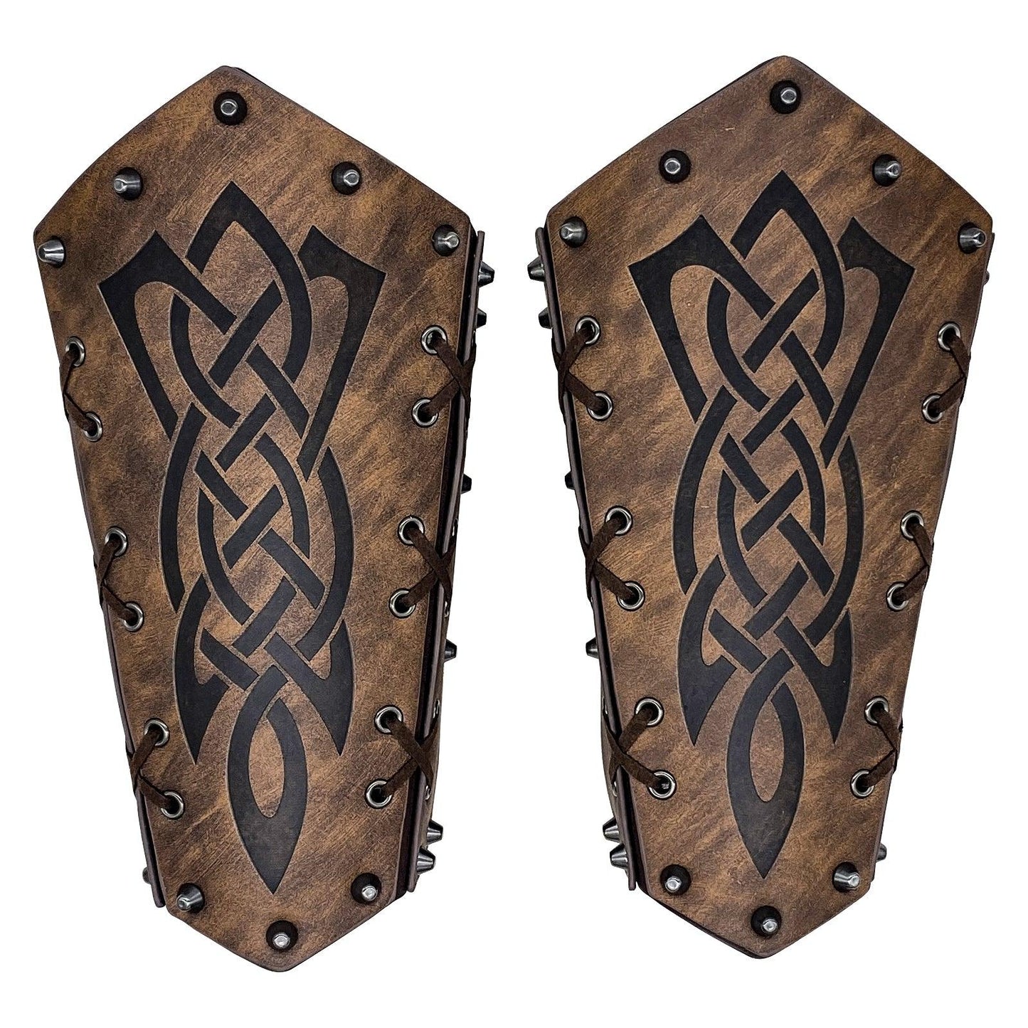 HiiFeuer Medieval Embossed Arm Bracers, Retro Faux Leather Knight Arm Gauntlets, Vintage Renaissance Arm Guards