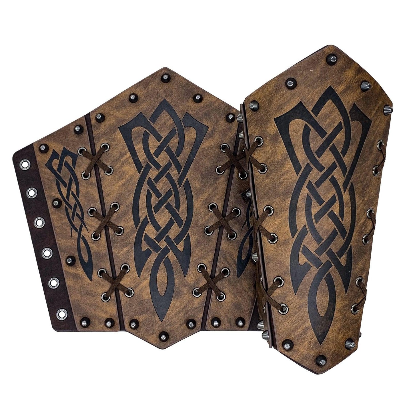 HiiFeuer Medieval Embossed Arm Bracers, Retro Faux Leather Knight Arm Gauntlets, Vintage Renaissance Arm Guards