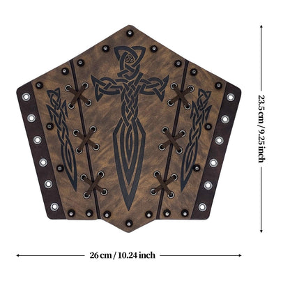 HiiFeuer Medieval Embossed Arm Bracers, Retro Faux Leather Knight Arm Gauntlets, Vintage Renaissance Arm Guards