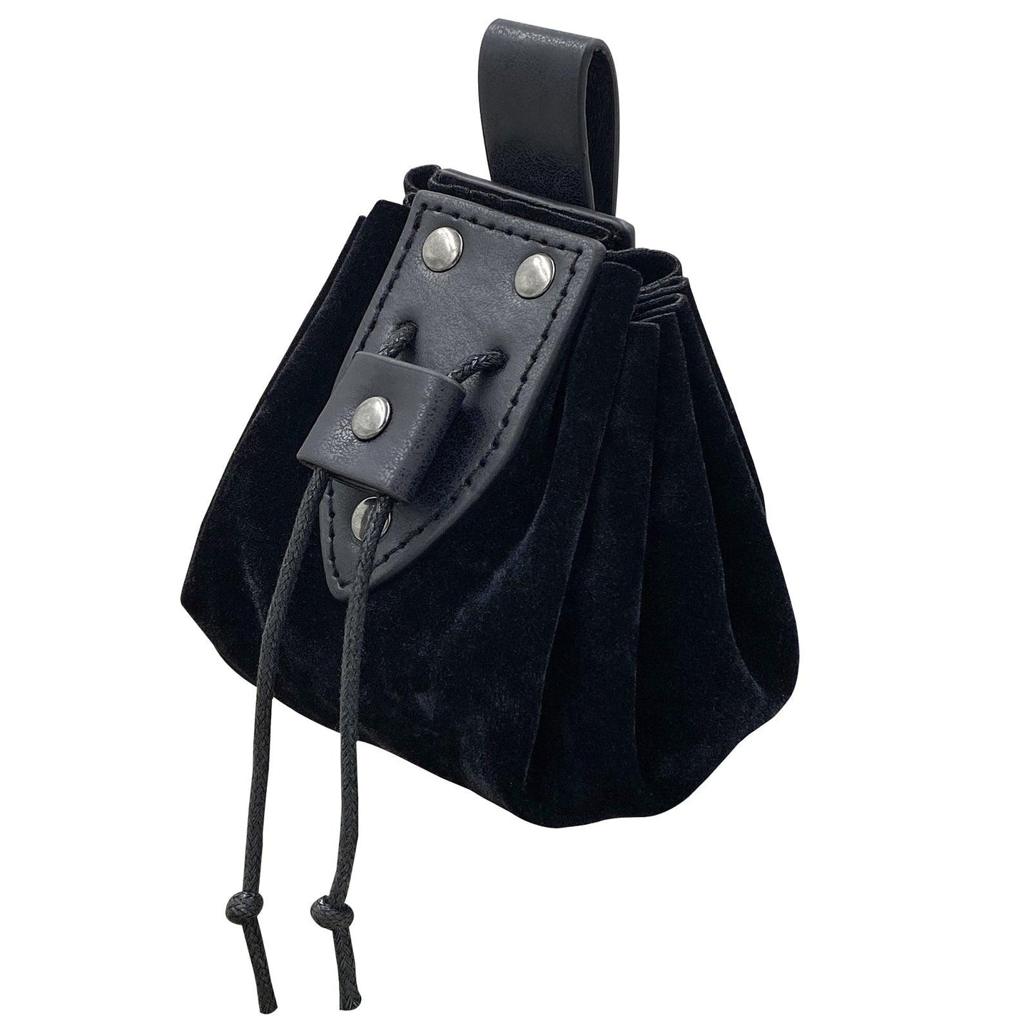 HiiFeuer Vintage Medieval Faux Leather Drawstring Pouch, Middle Ages Portable Coin Purse, Rivets Belt Pouch Dice Bag For LARP Ren Faire