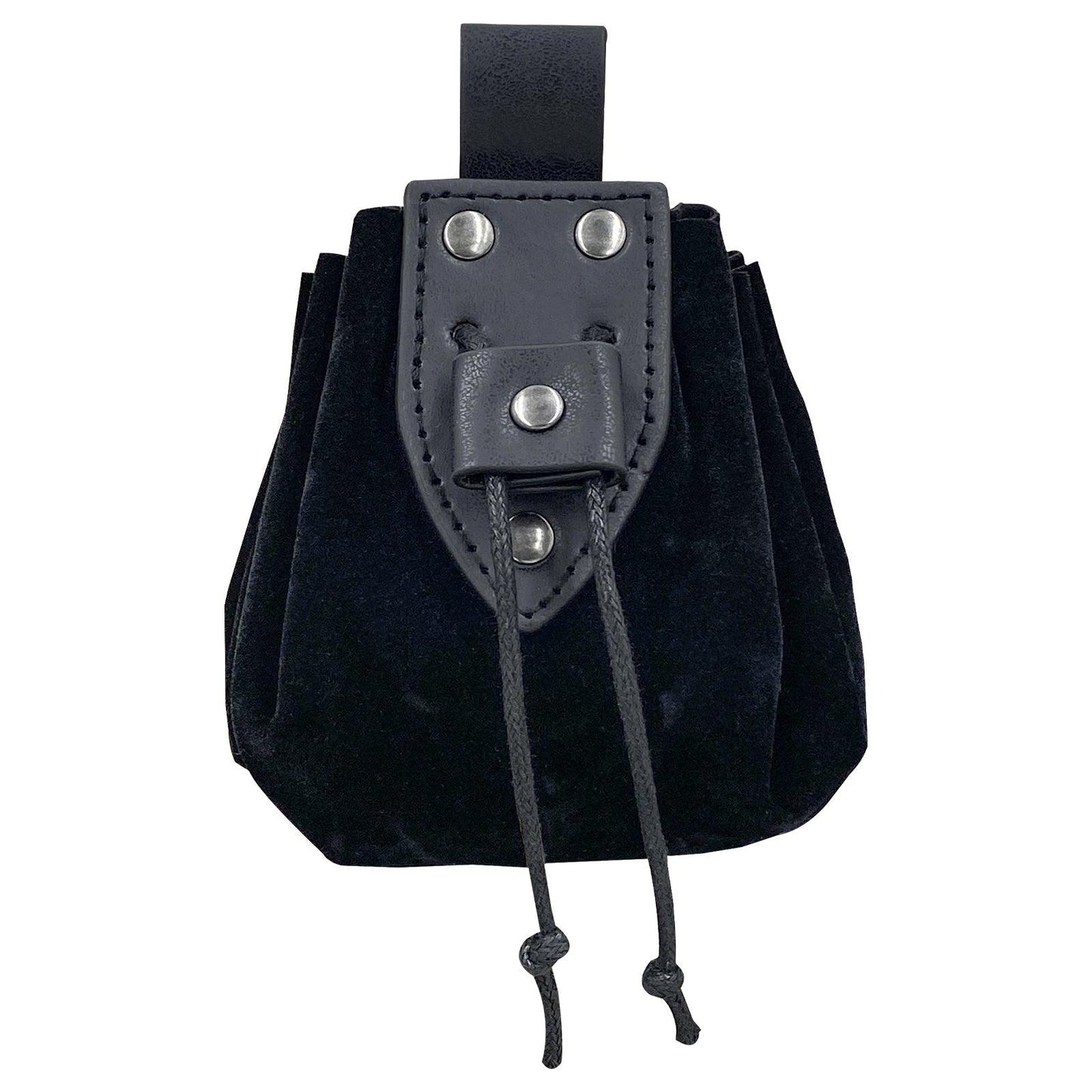HiiFeuer Vintage Medieval Faux Leather Drawstring Pouch, Middle Ages Portable Coin Purse, Rivets Belt Pouch Dice Bag For LARP Ren Faire
