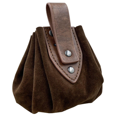 HiiFeuer Vintage Medieval Faux Leather Drawstring Pouch, Middle Ages Portable Coin Purse, Rivets Belt Pouch Dice Bag For LARP Ren Faire