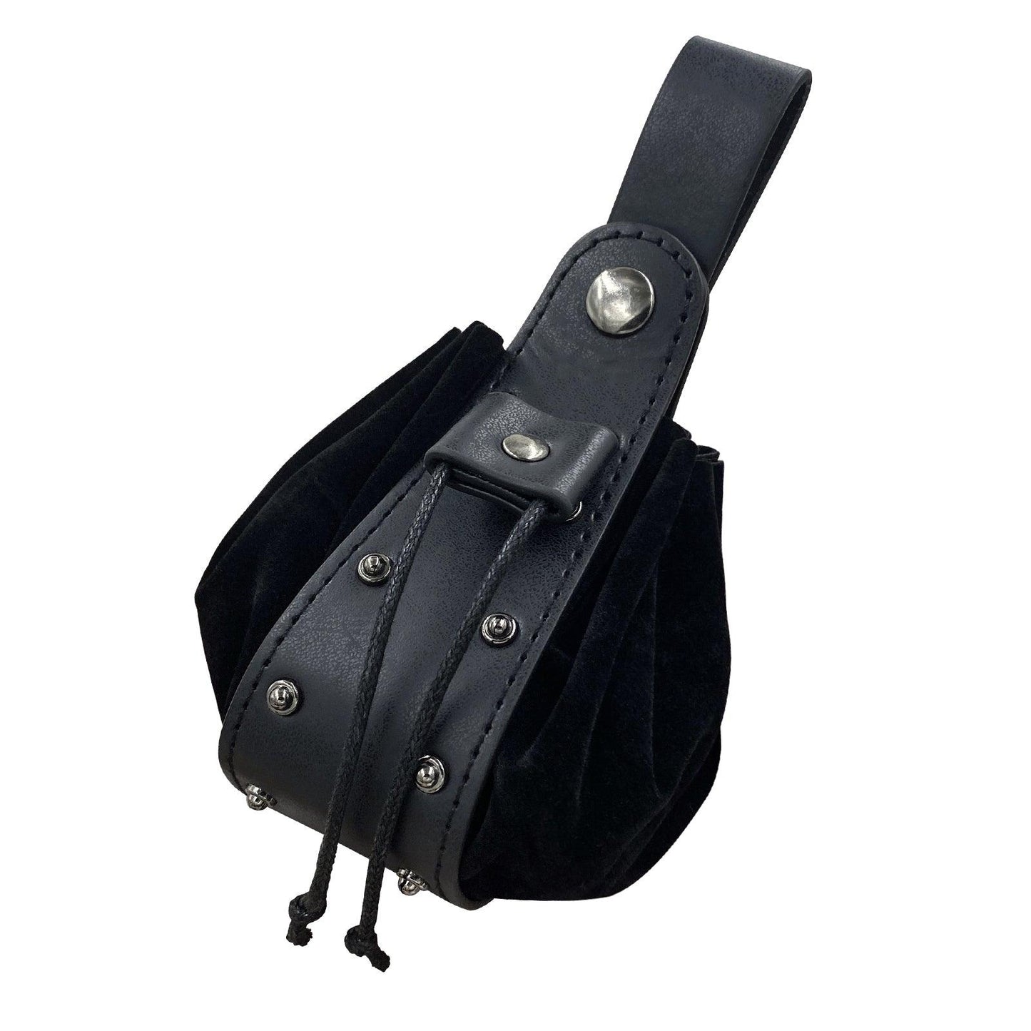 HiiFeuer Vintage Medieval Faux Leather Drawstring Pouch, Middle Ages Portable Coin Purse, Rivets Belt Pouch Dice Bag For LARP Ren Faire
