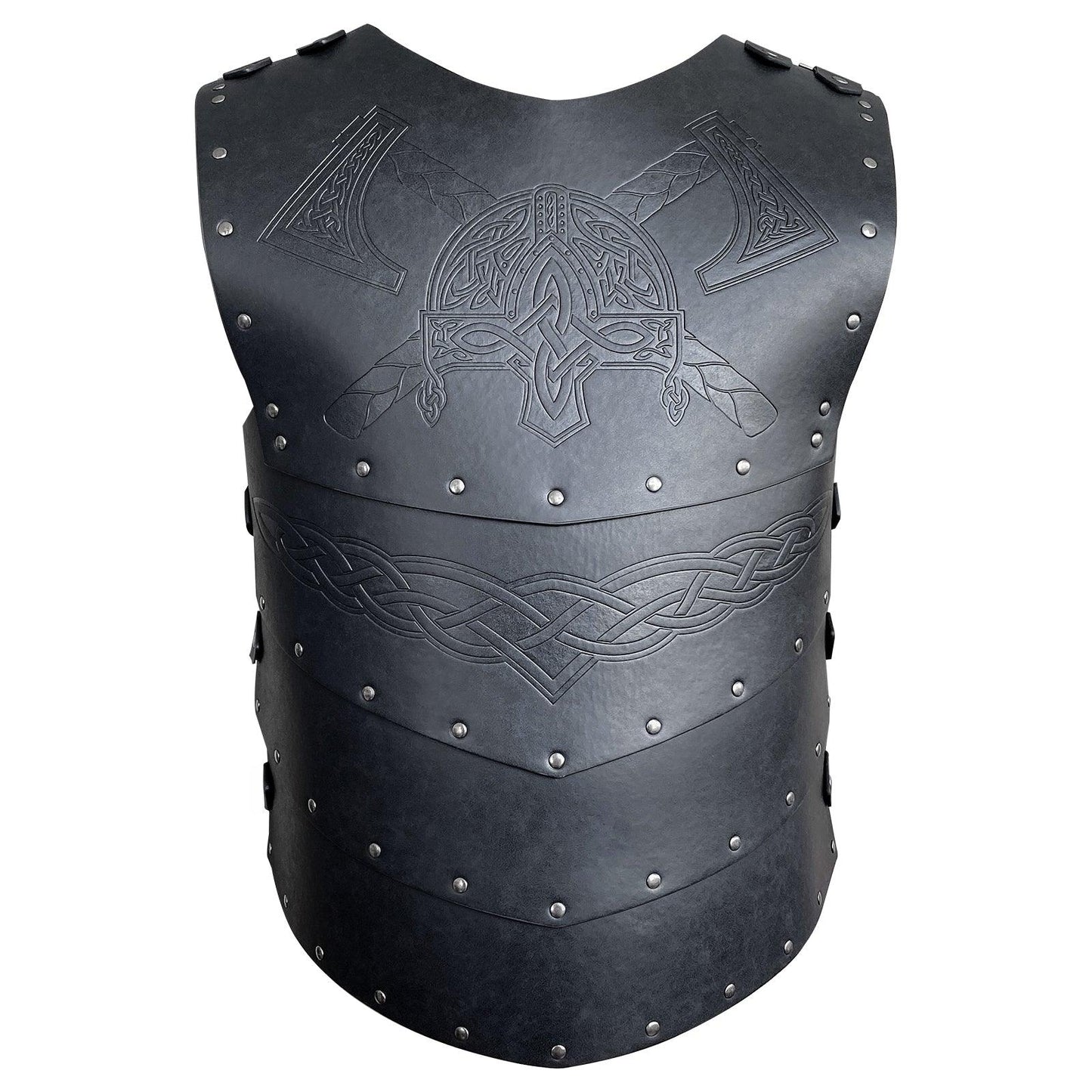 HiiFeuer Viking Faux Leather Embossed Chest Armor, Retro Medieval Knight Leather Armor for LARP/Cosplay