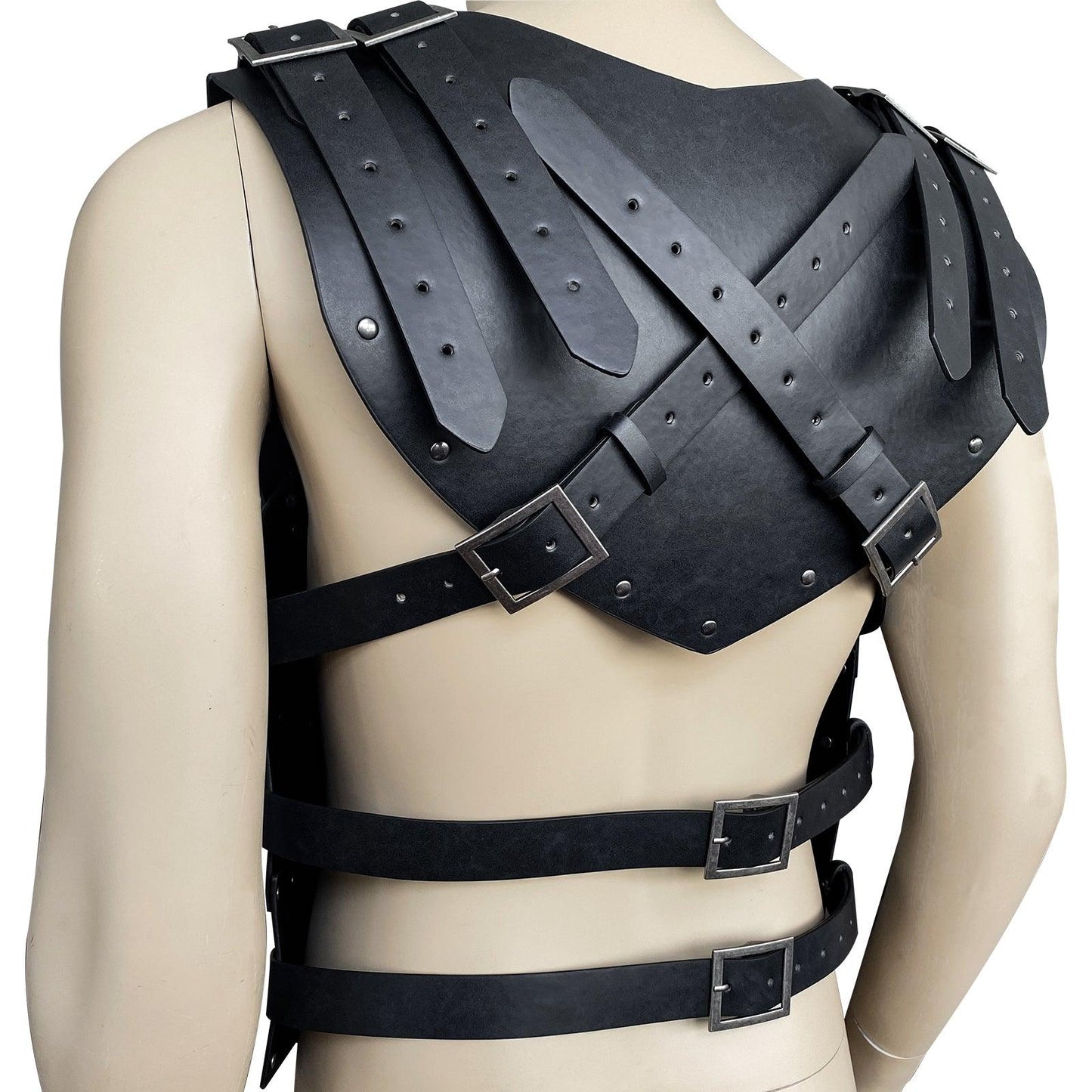 HiiFeuer Viking Faux Leather Embossed Chest Armor, Retro Medieval Knight Leather Armor for LARP/Cosplay