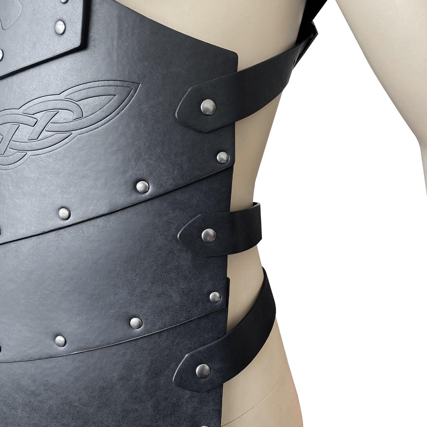 HiiFeuer Viking Faux Leather Embossed Chest Armor, Retro Medieval Knight Leather Armor for LARP/Cosplay