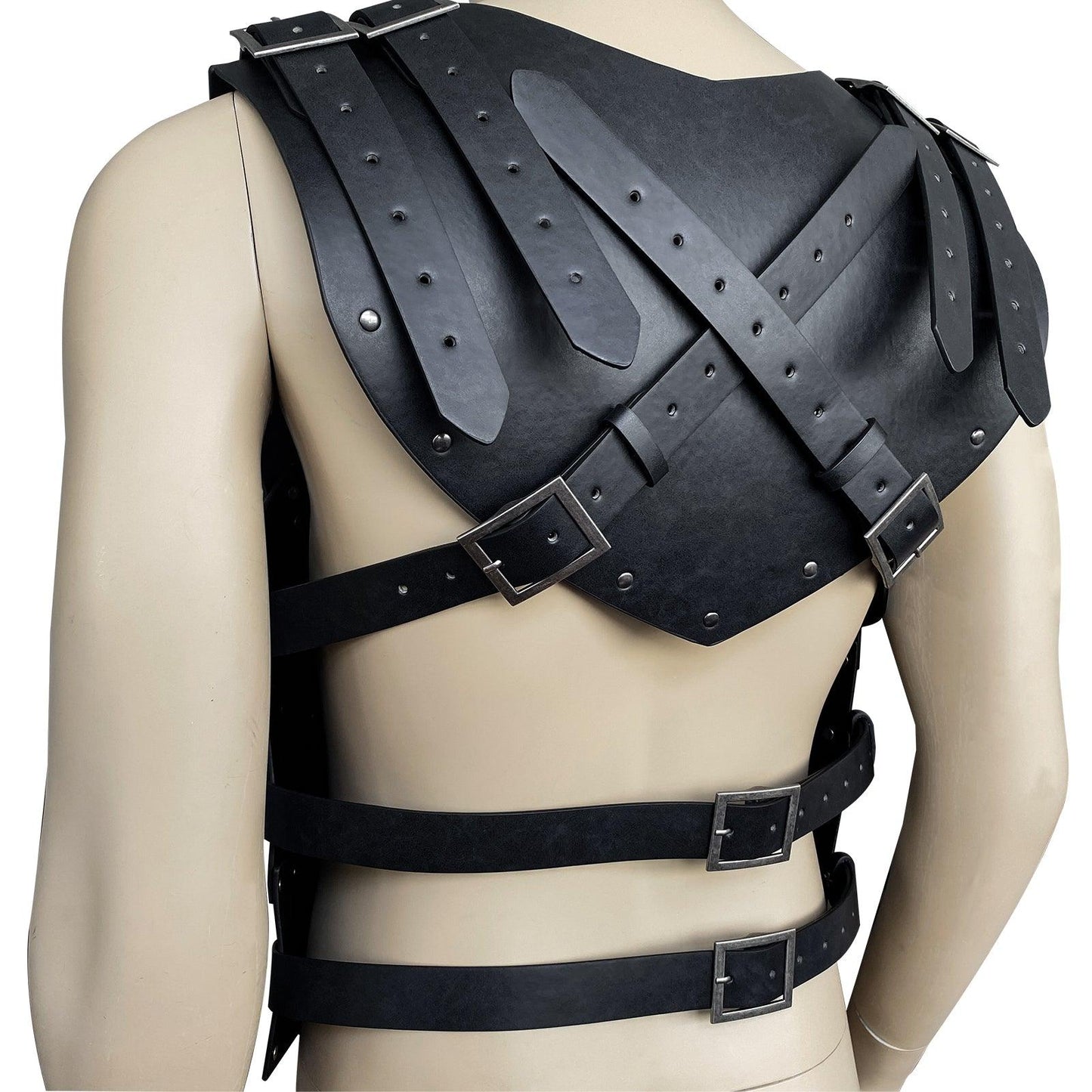HiiFeuer Viking Faux Leather Embossed Chest Armor, Retro Medieval Knight Leather Armor for LARP/Cosplay