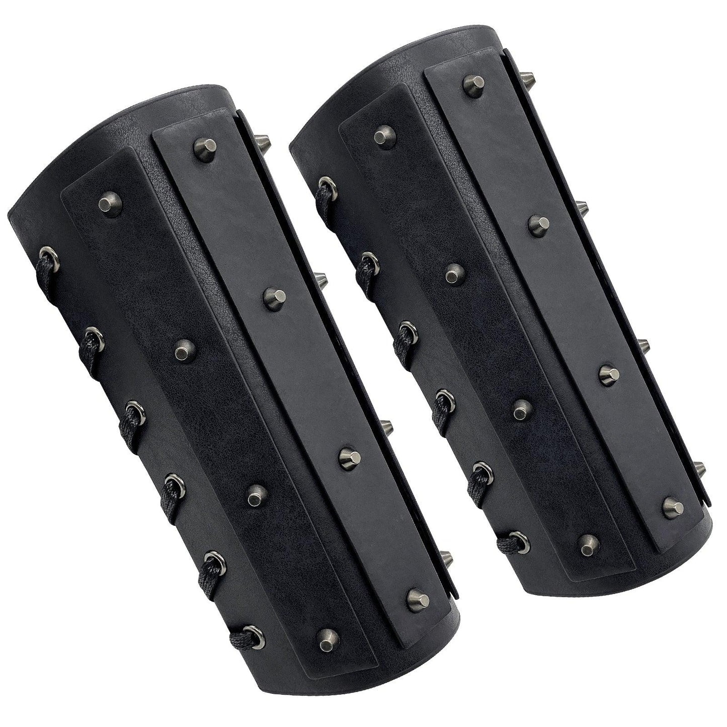 HiiFeuer Medieval Brigandine Arm Guards, Mercenary Faux Leather Gauntlet, Vintage Renaissance Knight Arm Bracers