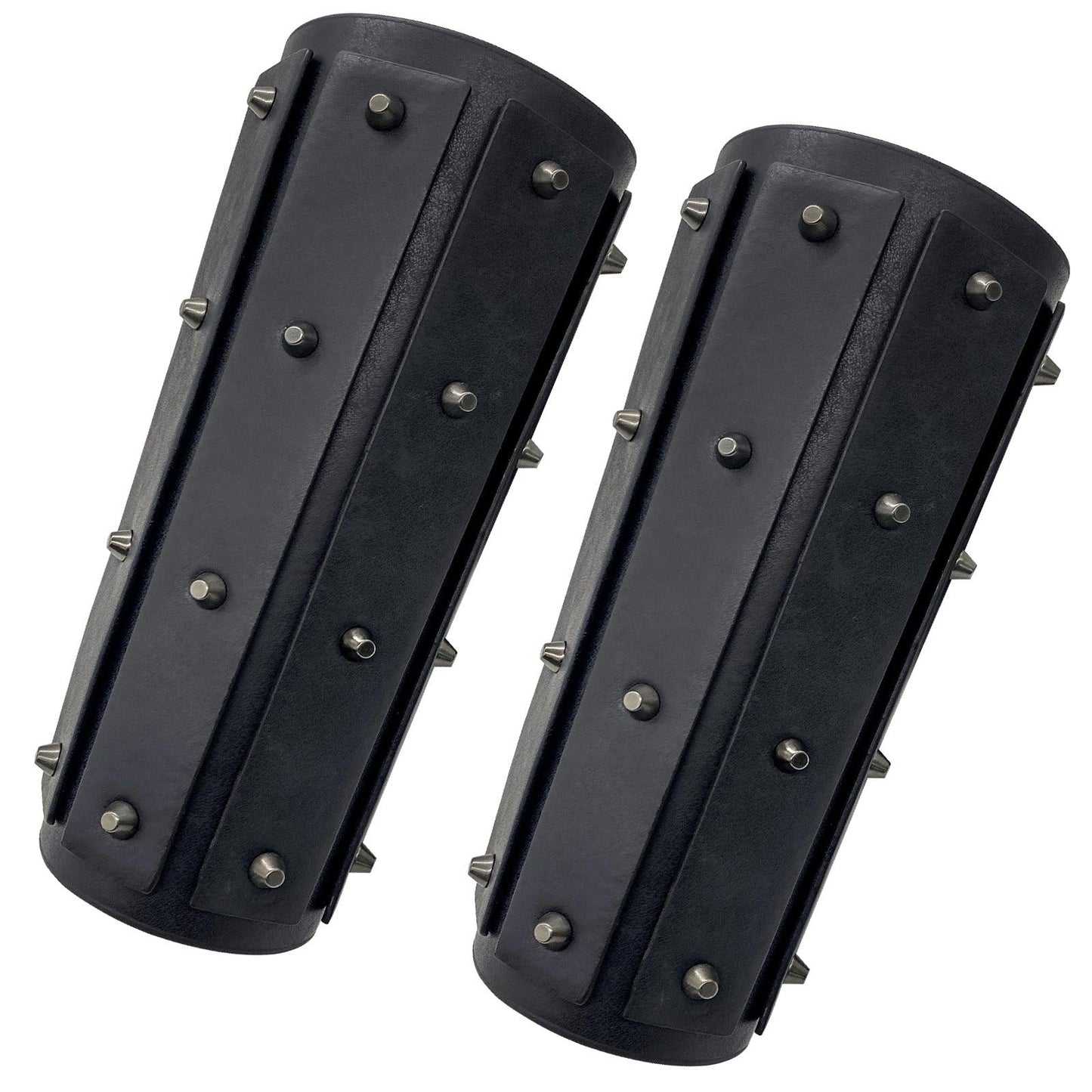 HiiFeuer Medieval Brigandine Arm Guards, Mercenary Faux Leather Gauntlet, Vintage Renaissance Knight Arm Bracers