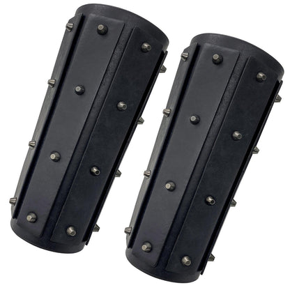 HiiFeuer Medieval Brigandine Arm Guards, Mercenary Faux Leather Gauntlet, Vintage Renaissance Knight Arm Bracers