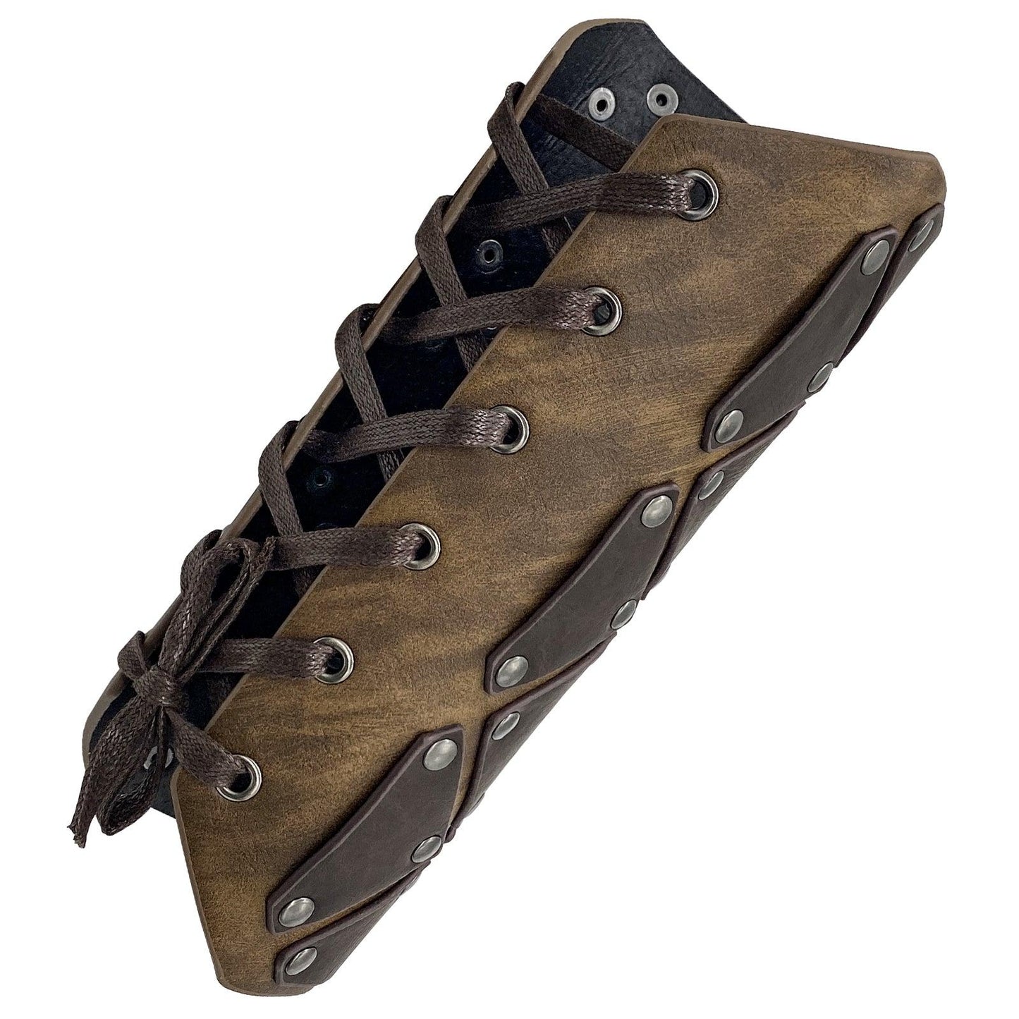 HiiFeuer Medieval Brigandine Arm Guards, Mercenary Faux Leather Gauntlet, Vintage Renaissance Knight Arm Bracers