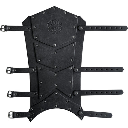 HiiFeuer Medieval Faux Leather Leg Gaiters, Vintage Middle Ages Knight Leg Armor, Mercenary Leg Guards for LARP