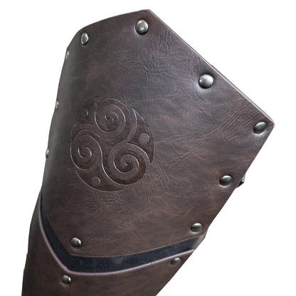 HiiFeuer Medieval Faux Leather Leg Gaiters, Vintage Middle Ages Knight Leg Armor, Mercenary Leg Guards for LARP