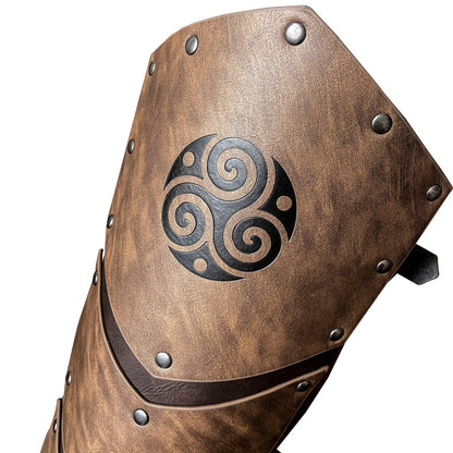 HiiFeuer Medieval Faux Leather Leg Gaiters, Vintage Middle Ages Knight Leg Armor, Mercenary Leg Guards for LARP