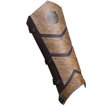 HiiFeuer Medieval Faux Leather Leg Gaiters, Vintage Middle Ages Knight Leg Armor, Mercenary Leg Guards for LARP