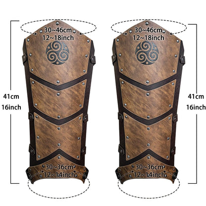 HiiFeuer Medieval Faux Leather Leg Gaiters, Vintage Middle Ages Knight Leg Armor, Mercenary Leg Guards for LARP