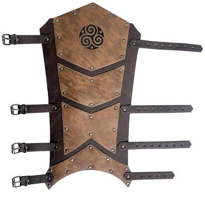 HiiFeuer Medieval Faux Leather Leg Gaiters, Vintage Middle Ages Knight Leg Armor, Mercenary Leg Guards for LARP