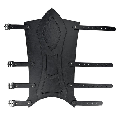 HiiFeuer Medieval Faux Leather Leg Gaiters, Vintage Middle Ages Knight Leg Armor, Mercenary Leg Guards for LARP