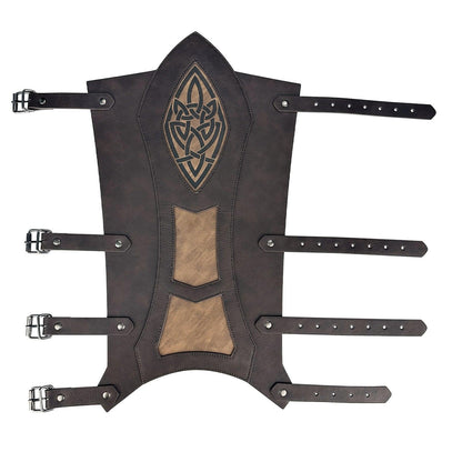 HiiFeuer Medieval Faux Leather Leg Gaiters, Vintage Middle Ages Knight Leg Armor, Mercenary Leg Guards for LARP