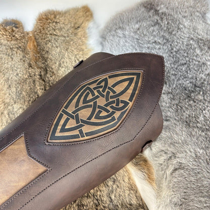 HiiFeuer Medieval Faux Leather Leg Gaiters, Vintage Middle Ages Knight Leg Armor, Mercenary Leg Guards for LARP