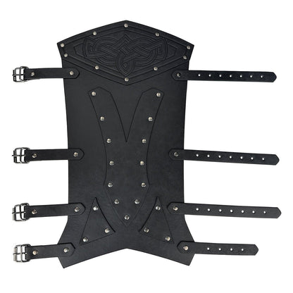 HiiFeuer Medieval Faux Leather Leg Gaiters, Vintage Middle Ages Knight Leg Armor, Mercenary Leg Guards for LARP