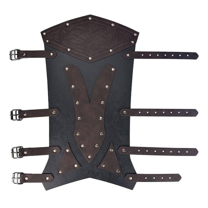 HiiFeuer Medieval Faux Leather Leg Gaiters, Vintage Middle Ages Knight Leg Armor, Mercenary Leg Guards for LARP