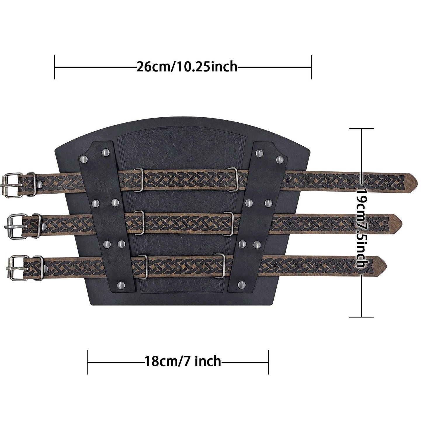 HiiFeuer Medieval Vintage Faux Leather Bracers, Retro Buckle Fastening Mercenary Arm Guards, Costume Knight Gauntlets