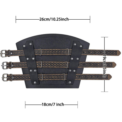 HiiFeuer Medieval Vintage Faux Leather Bracers, Retro Buckle Fastening Mercenary Arm Guards, Costume Knight Gauntlets