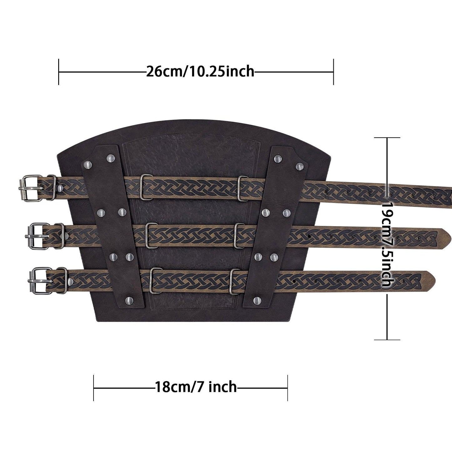 HiiFeuer Medieval Vintage Faux Leather Bracers, Retro Buckle Fastening Mercenary Arm Guards, Costume Knight Gauntlets