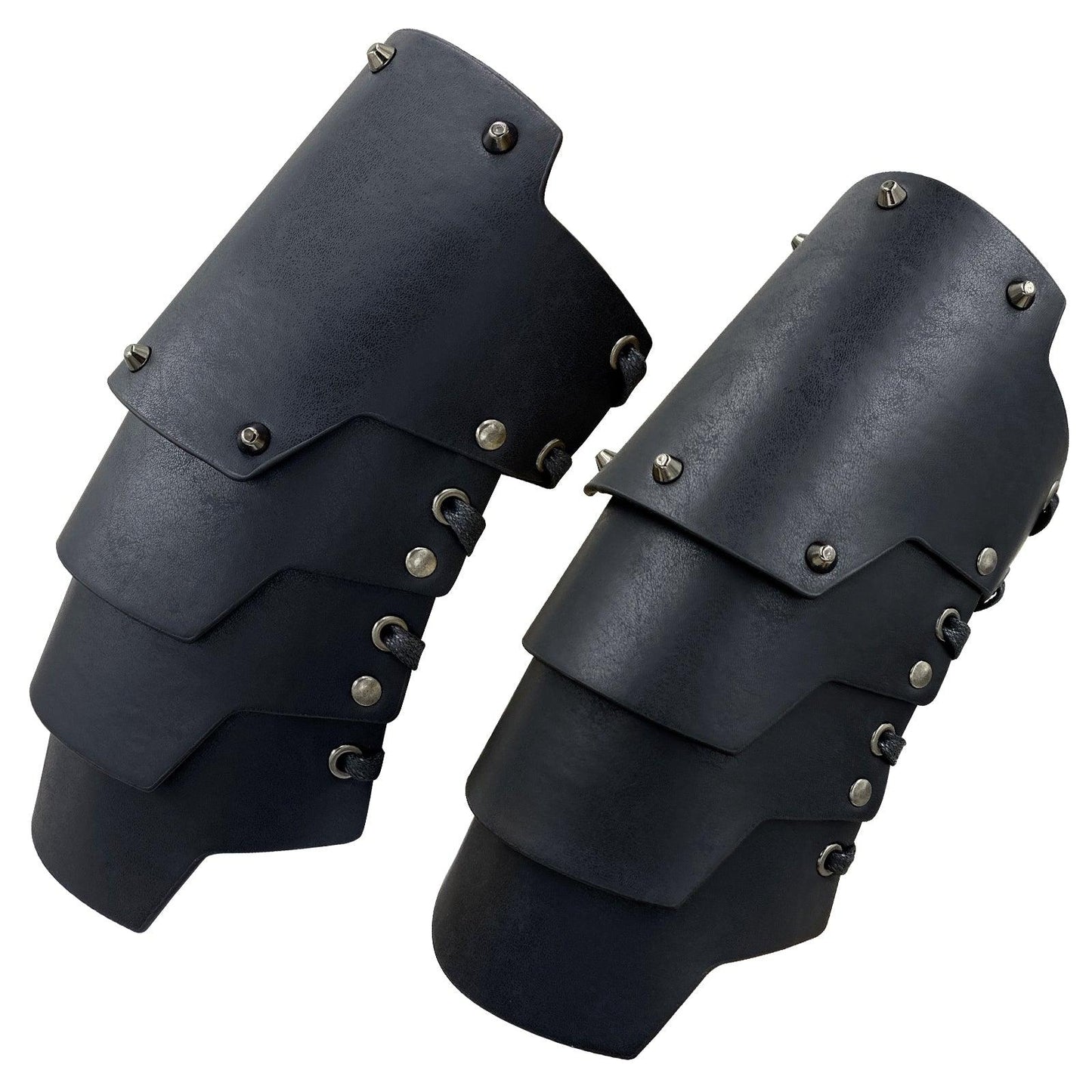 HiiFeuer Medieval Faux Leather 4 Layers Bracers Arm Armor, Middle Ages Mercenary Gauntlets, Costume Knight Archer Arm Guards