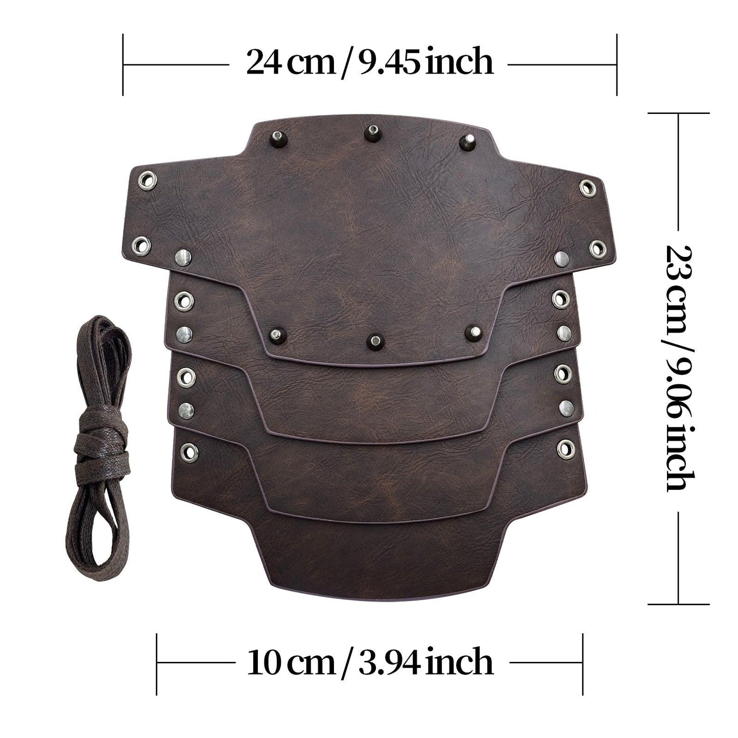 HiiFeuer Medieval Faux Leather 4 Layers Bracers Arm Armor, Middle Ages Mercenary Gauntlets, Costume Knight Archer Arm Guards