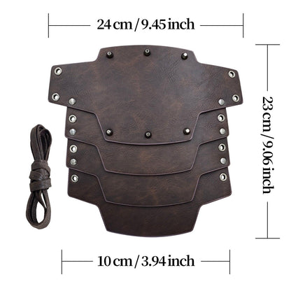 HiiFeuer Medieval Faux Leather 4 Layers Bracers Arm Armor, Middle Ages Mercenary Gauntlets, Costume Knight Archer Arm Guards