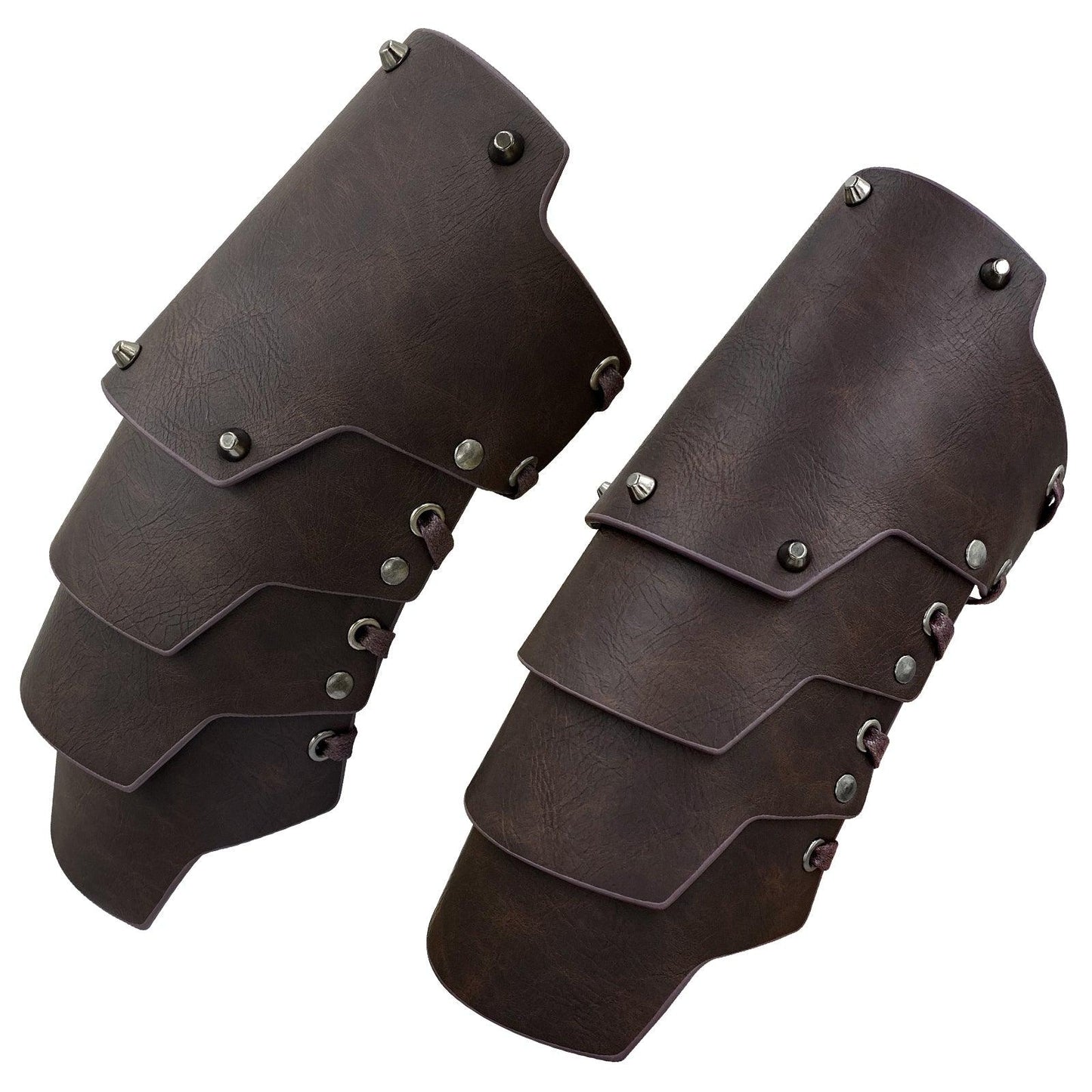 HiiFeuer Medieval Faux Leather 4 Layers Bracers Arm Armor, Middle Ages Mercenary Gauntlets, Costume Knight Archer Arm Guards