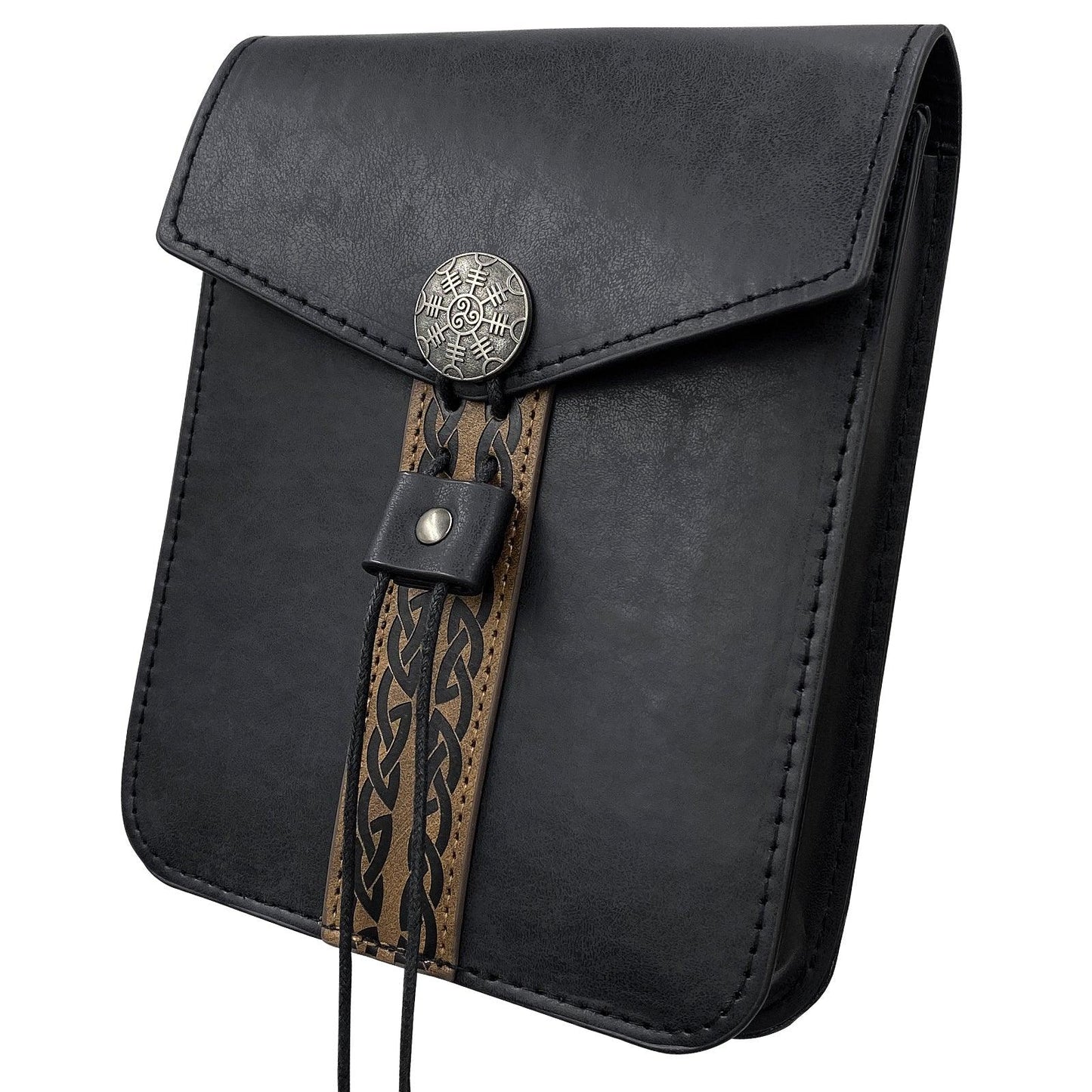 HiiFeuer Vintage Medieval Faux Leather Belt Bag, Retro Middle Ages Belt Pouch Waist bag, Portable Side Pack For LARP Ren Faire