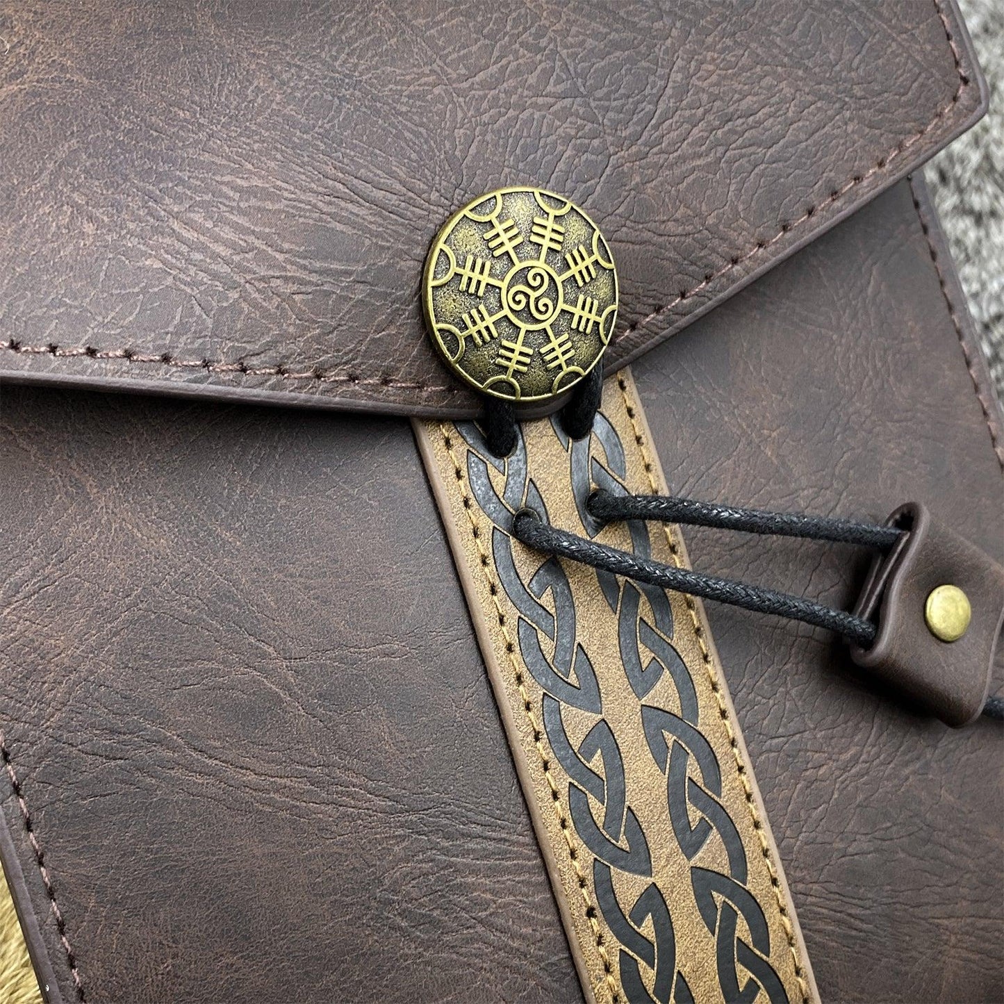 HiiFeuer Vintage Medieval Faux Leather Belt Bag, Retro Middle Ages Belt Pouch Waist bag, Portable Side Pack For LARP Ren Faire