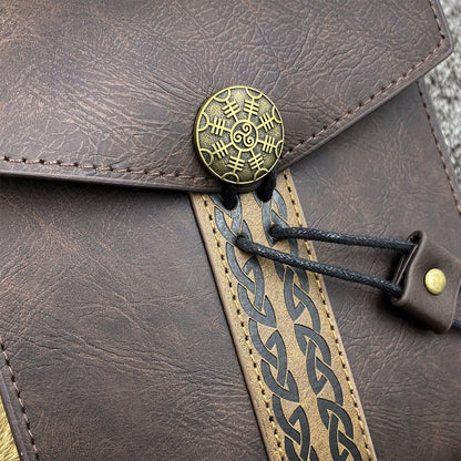 HiiFeuer Vintage Medieval Faux Leather Belt Bag, Retro Middle Ages Belt Pouch Waist bag, Portable Side Pack For LARP Ren Faire