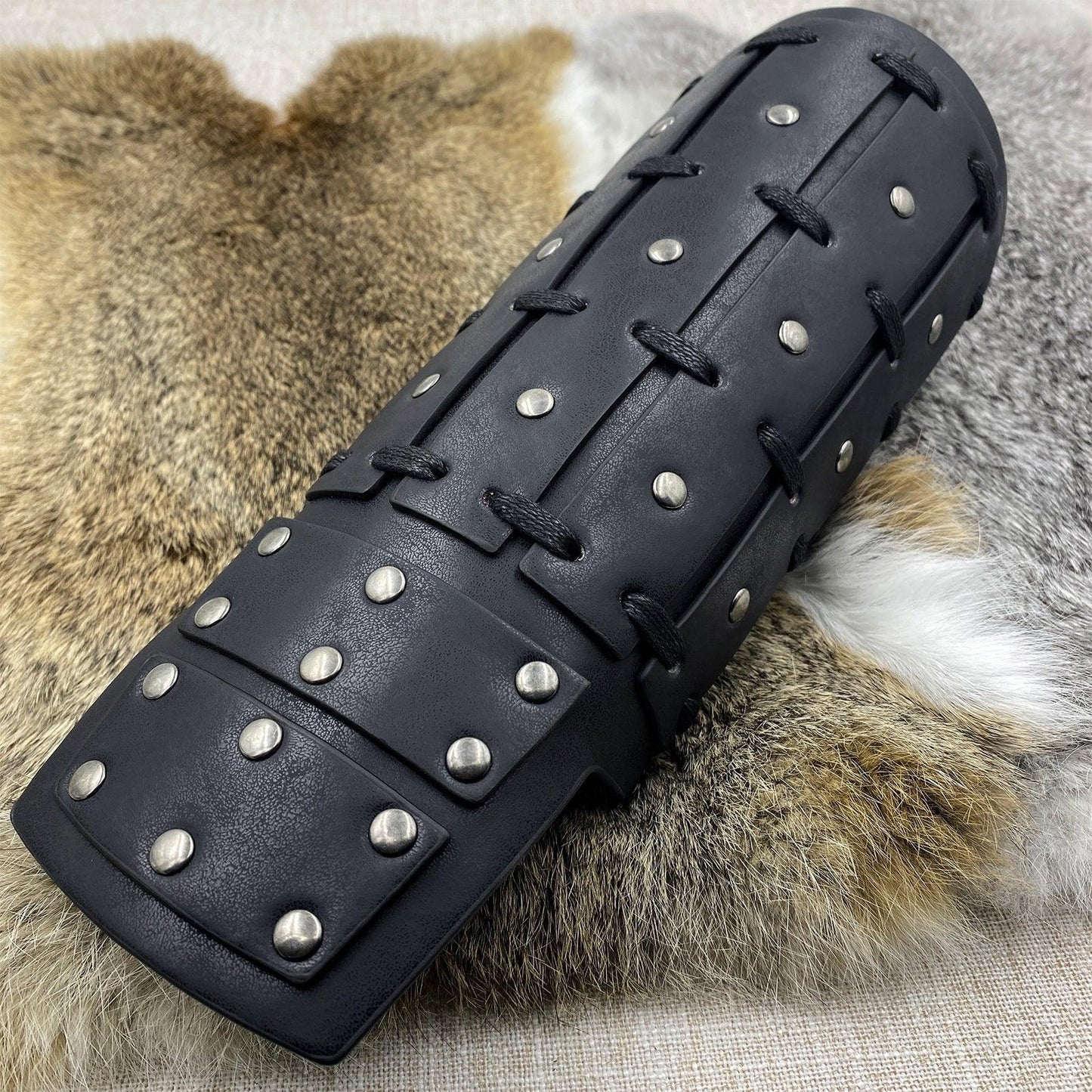 HiiFeuer Medieval Studded Faux Leather Bracers, Vintage Mercenary Arm Guards, Knight Archer Gauntlets for Ren Faire