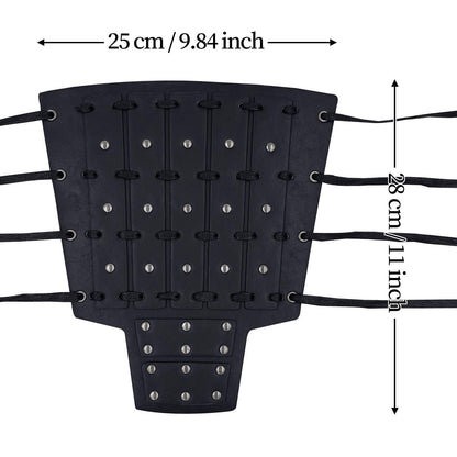 HiiFeuer Medieval Studded Faux Leather Bracers, Vintage Mercenary Arm Guards, Knight Archer Gauntlets for Ren Faire