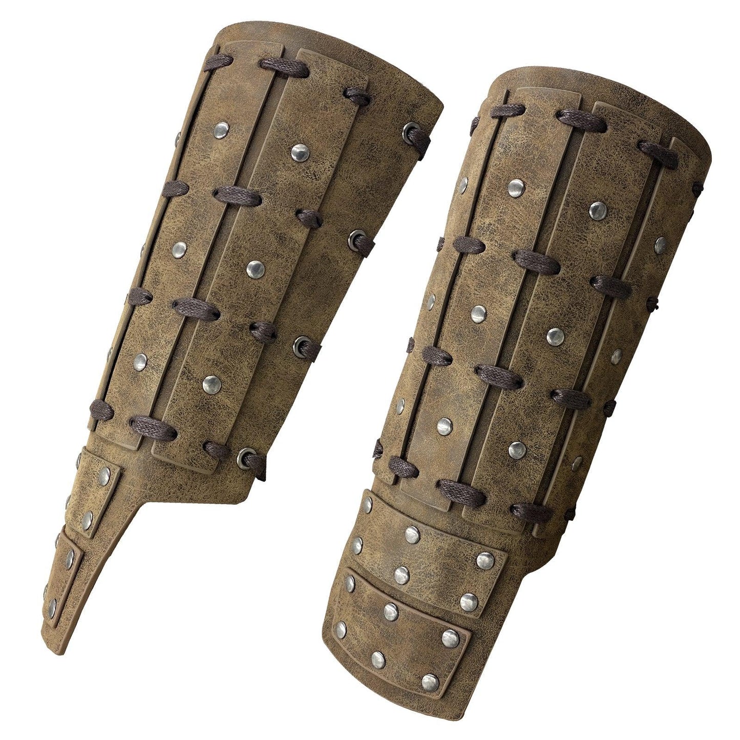HiiFeuer Medieval Studded Faux Leather Bracers, Vintage Mercenary Arm Guards, Knight Archer Gauntlets for Ren Faire