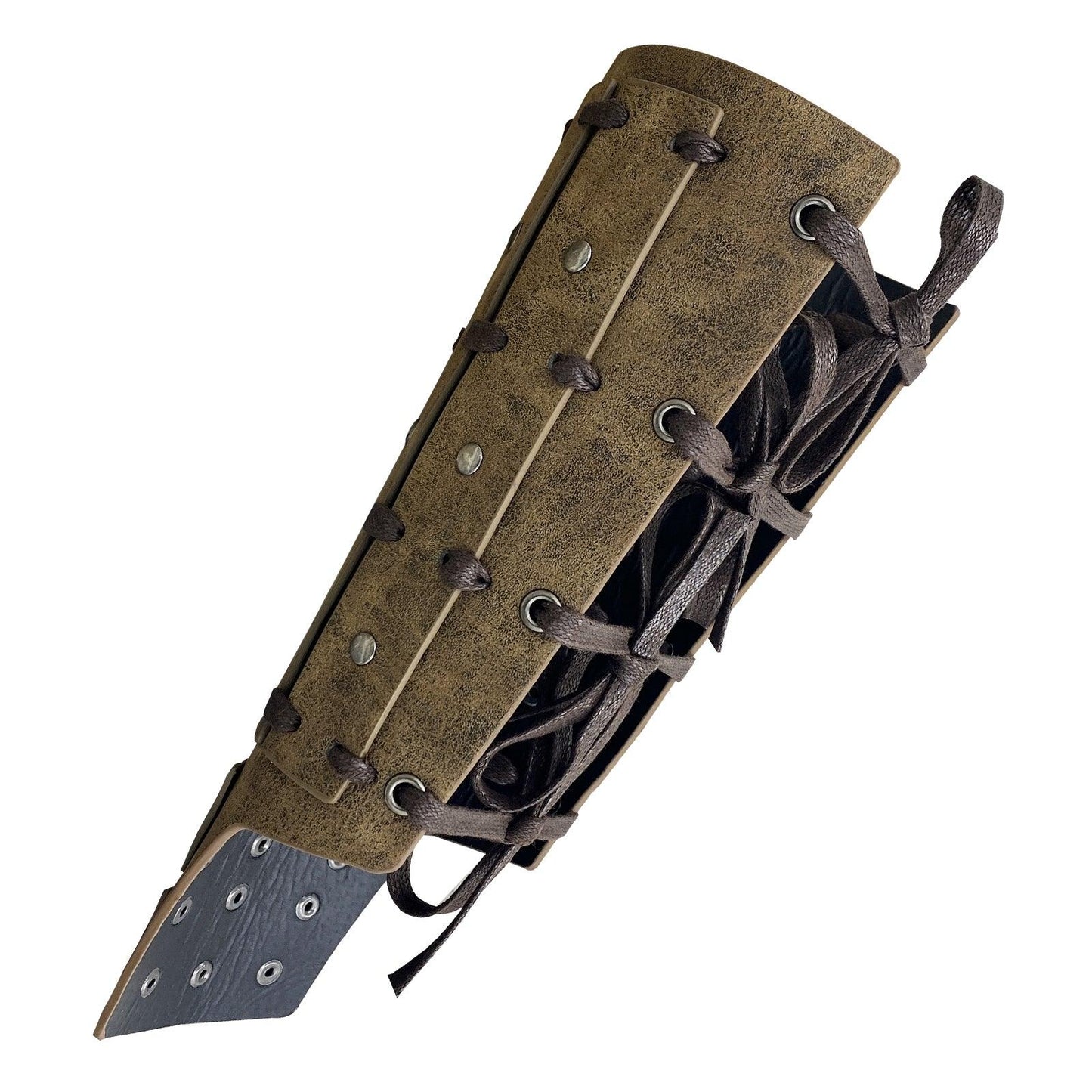 HiiFeuer Medieval Studded Faux Leather Bracers, Vintage Mercenary Arm Guards, Knight Archer Gauntlets for Ren Faire