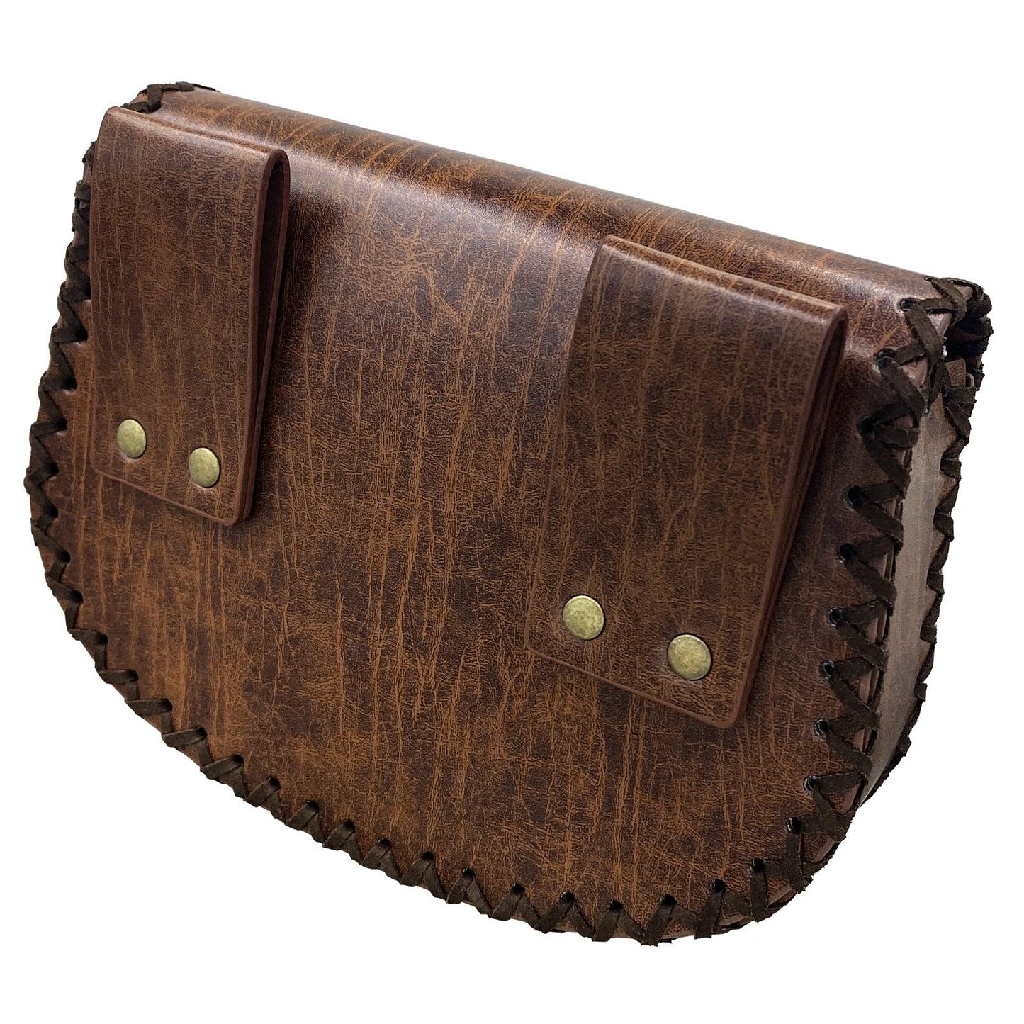HiiFeuer Viking Embossed Belt Bag, Vintage Medieval Faux Leather Side Pack, Middle Ages Portable Belt Pouch For LARP Ren Faire