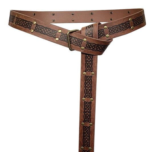 Medieval Embossed Square Buckle Belt