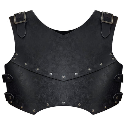 HiiFeuer Medieval Faux Leather Chest Armor, Retro Mercenary Knight Archer Body Armor, Adjustable Vest Armour for Ren Faire
