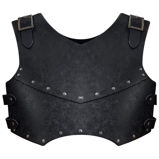 HiiFeuer Medieval Faux Leather Chest Armor, Retro Mercenary Knight Archer Body Armor, Adjustable Vest Armour for Ren Faire
