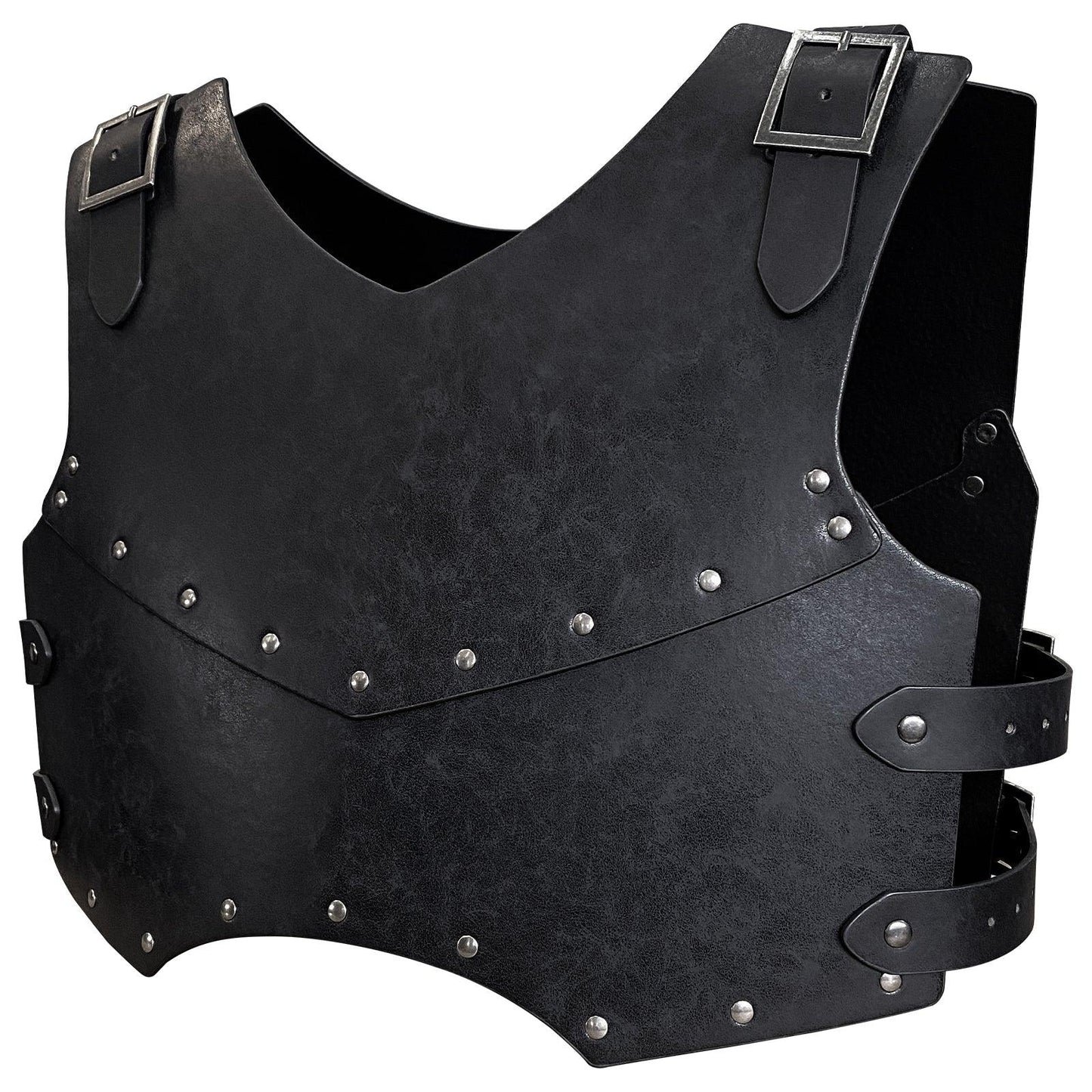 HiiFeuer Medieval Faux Leather Chest Armor, Retro Mercenary Knight Archer Body Armor, Adjustable Vest Armour for Ren Faire