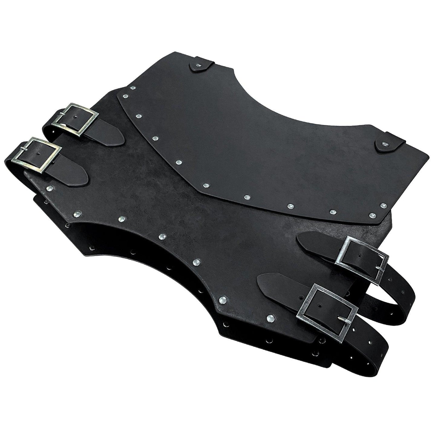 HiiFeuer Medieval Faux Leather Chest Armor, Retro Mercenary Knight Archer Body Armor, Adjustable Vest Armour for Ren Faire